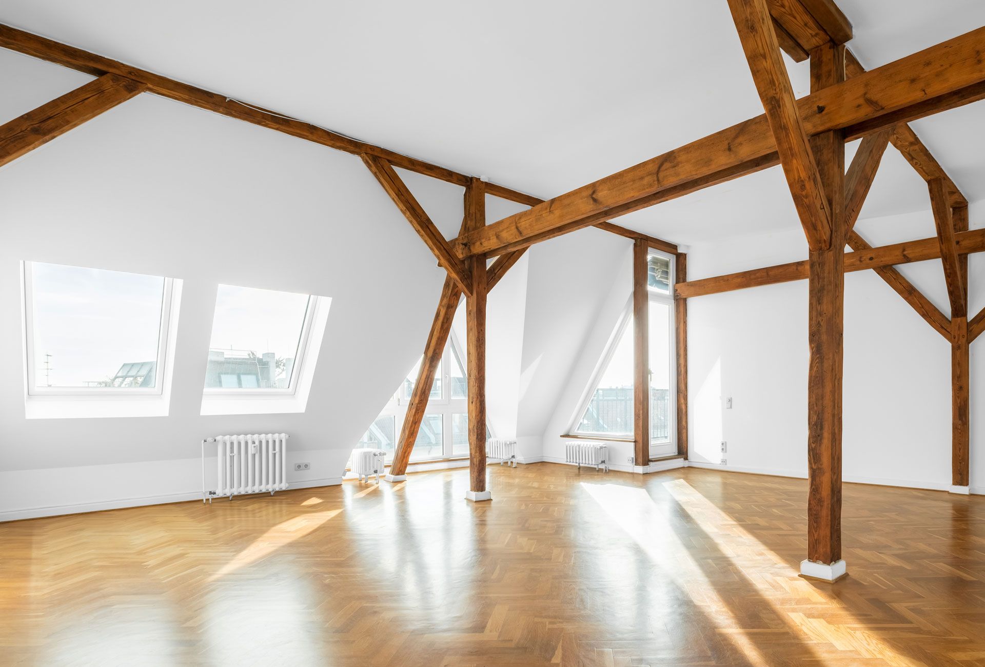 Holzbaukonstruktion in einem Penthouse